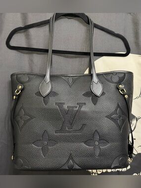 Black Embossed Monogram Tote Inspired